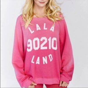 WILDFOX 90210 PINK CREWNECK MEDIUM